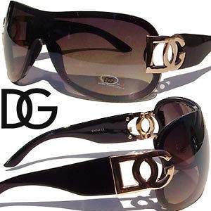 Womens DG Sunglasses Designer One Piece Lens Black Pink Tortoise New 