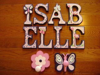 Custom Hand Painted Wood Letters for COCALO SUGAR PLUM Baby Crib 