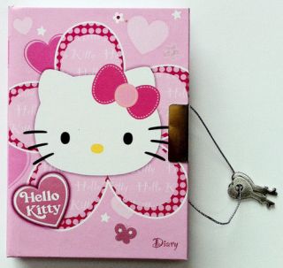 HELLO KITTY OFFICIAL LOCKABLE HARD COVER DIARY WITH 2 KEYS BRAND NEW 