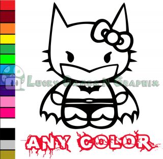 Say Hello to Batman Kitty Bat Girl Cute Dark Knight Sticker Decal Any 