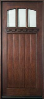 Solid Wood Mahogany 36 Craftsman Style Single Door Pre hung 