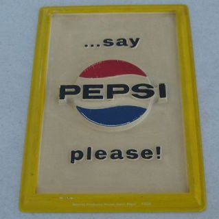 Vintage 60s Pepsi Say Pepsi Please Vac U Form Sign 7 X 11
