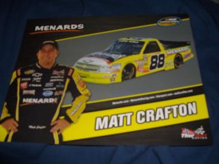 2011 MATT CRAFTON #88 HERCULINER NASCAR POSTCARD