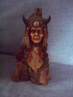 OLD WEST VISIONS LIMITED EDITION NATIVE AMERICAN MAN WITH HORN HEAD 