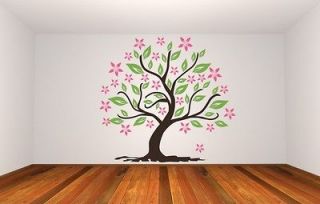 Wall Decal Tree Nature Leaves Flowers Floral Botanical Oversized 