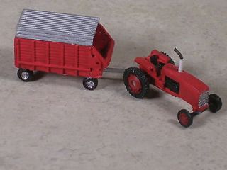 Scale Red Farmall Tractor with Red Forage Wagon