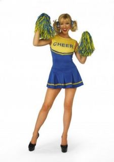   Costume Girls Cheerleader Outfit with Pom Poms Size 6 8 10 12 14 16