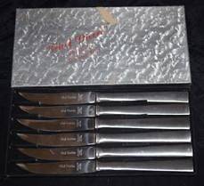 Vintage CHEF PIERRE Stainless Steel Steak KNIVES 6 Piece Knife SET 
