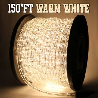   White 2 Wire LED Rope Light Lighting Home Christmas Boat Flexible 100v