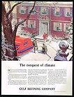 1934 Gulf Oil Refining Co Tanker Truck Home Heating Fuel Staehle Art 