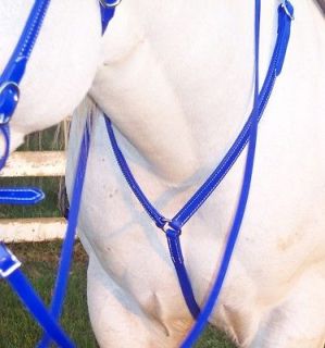 DRAFT HORSE Size**BLUE English BREAST COLLAR Beta Biothane Trail 