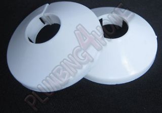 PIECES PVC WHITE RADIATOR PIPE COVER COLLAR ROSE 15mm, 18mm, 22mm x 