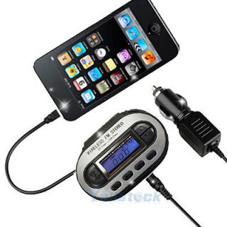 New LCD Stereo Car FM Transmitter for  Player iPod Touch Black