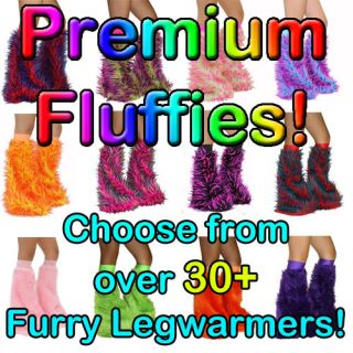   Leg Warmers RAVE Fluffies Fuzzy Dance Club Dancewear Legwarmers Boots