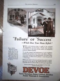 1925 DEVOE Paint Varnish Failure or Success Ad