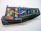 New Blue Canal Boat Barge Houseboat Shape Wall Clock