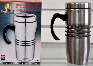 Stainless Steel Travel Coffee Mug 16 oz Double Wall for Hot & Cold