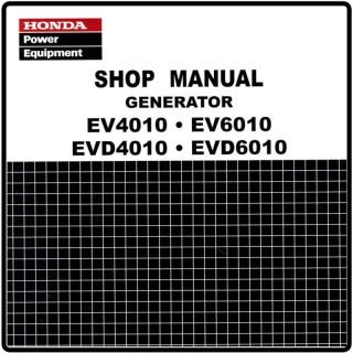 Honda EV EVD 4010 6010 Generator Service Repair Manual 61ZB520E2