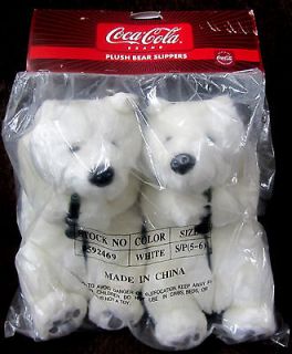   Adult Ladies Womens Coke Coca Cola Polar Bear House Slippers Size 5/6