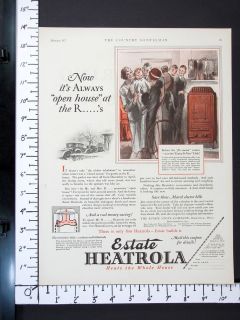 1927 ESTATE STOVE Heatrola Household Home Heater magazine Ad home 