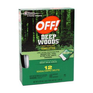 LOT OF 3 BOXES OFF Deep Woods Insect Repellent Towelettes NEW Bad 
