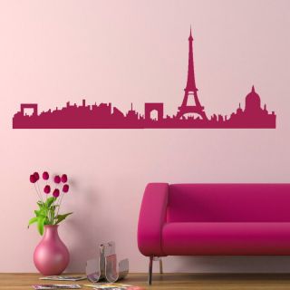PARIS SKYLINE EIFFEL TOWER WALL ART STICKER DECAL transfer graphic 