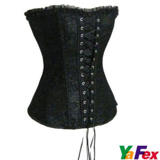2012 New Sexy Womens Satin Boned Lace Up Corset Bustier + G String 