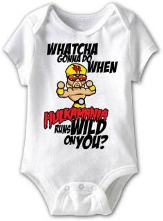 Hulk Hogan Whatcha Gonna Do? White Baby Toddler Romper Onesie New