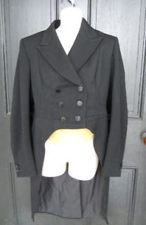   UK Formal Riding Tailcoat Shadbelly Black Wool w/Canary Points 10 12