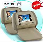 Inch Headrest DVD Player with Gaming System and FM Transmitter (Tan 