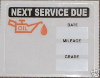 50 STATIC CLING OIL CHANGE STICKERS DECALS BULK LOT i5
