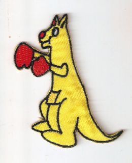 Yellow Boxing Kangaroo gloves Embroidered Iron On Patch