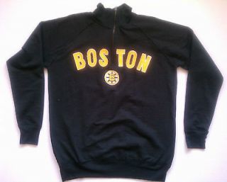   Bruins Men Size L 1/4 Zip 100% Cotton Sweatshirt (made in Pakistan