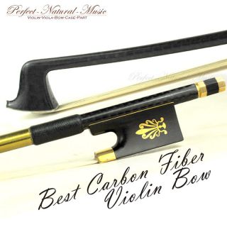 Top Best Carbon Fiber 4/4 Violin Bow Ebony Golden Frog Strong Stiff 