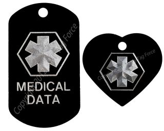 custom Medical ID tag necklace & bracelet Identification​, alert 