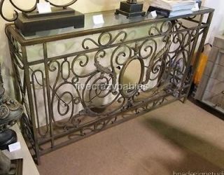 Ornate VICTORIAN Mirrored Scroll Console Table Wrought Iron Sofa Hall 