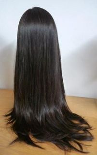 100% Remy Human Hair Lace Wig Silky Straight 22inch 24inch Long 2#