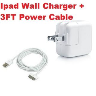   Charger Power Adapter For Apple iPad iPhone + 3FT Sync Power Cable