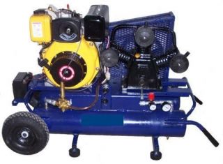 Air Compressor, 6 hp Diesel Engine, 18.6 CFM, 125 PSI NEW