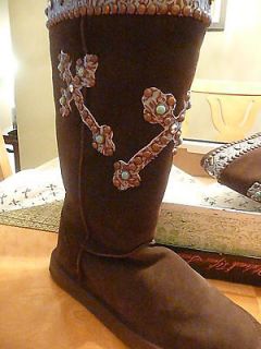 GYPSY SOULE Brown Italian leather bootsLotus size 10