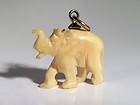   Vintage Miniature Ox Bone Faux Ivory Elephant Amulet Charm Pendant