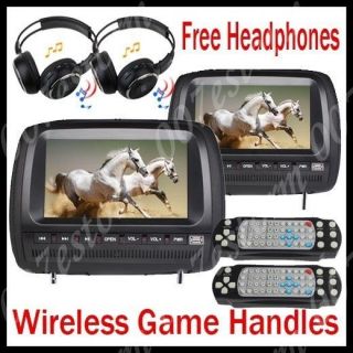Twin 9 LCD TFT Car Headrest DVD Player Gift Headsets+ 32bit Games 