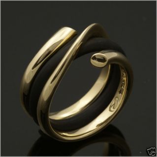 Georg Jensen Gold Ring # 1314   MAGIC with Rubber Band