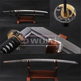 Japanese katana damascus folded steel samurai sharp sword knife nice 
