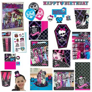 MONSTER HIGH BIRTHDAY PARTY SUPPLIES ~ PICK A PARTY, 