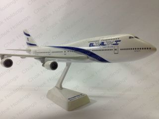 El Al Israel Airlines Genuine Boeing 747 400 1200 Plastic Plane Model 
