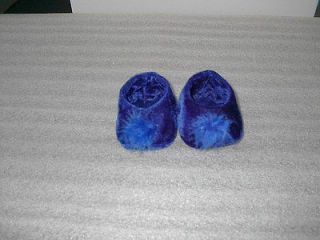 Blue velvet pom pom slippers shoes teddy bear doll clothes stuffed 