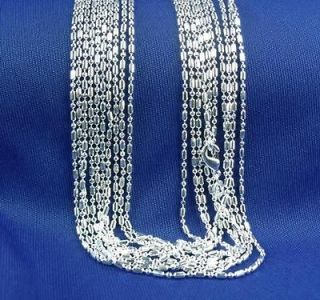 Wholesale lots 10pcs 24 S80 Silver columnar join ball Necklace Chain