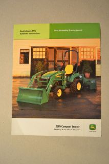 John Deere Brochure   2305 Compact Utility Tractor   lawn mower snow 