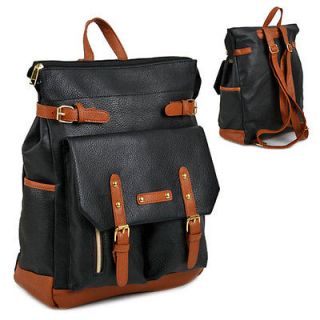 Womens mens Unisex Unique stylish Hot Trend School bag Backpack Black 